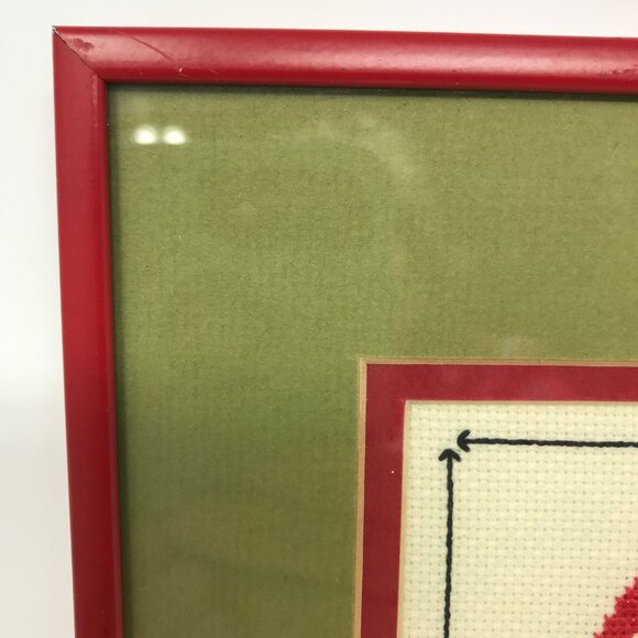 Coca-Cola Petit Point Needlepoint Red Framed Matted  5 cent 1886 Bottle - Picture 6 of 10